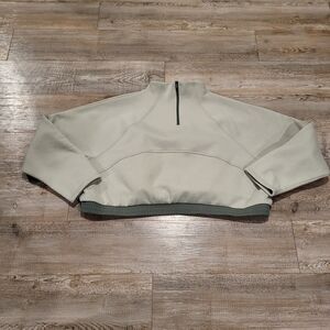 MTA Sport Cropped Sweatshirt Oversized Fleece Quarter Zip Womens Size 2XL